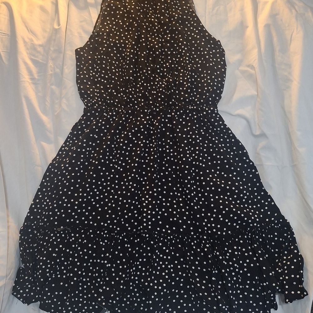 BTFBM .Black and White Sleeveless Halter Mini Sundress Size M